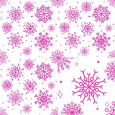 Pink Snowflakes White Background Pattern