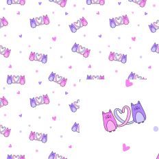 Lavender Pink White Cats SVG Seamless Printable Pattern