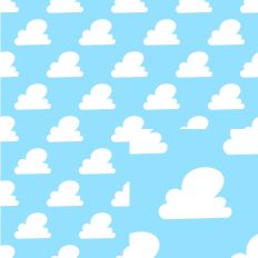 White Clouds in a Blue Sky Pattern