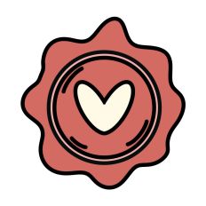 White Heart Red Wax Seal Print and Cut SVG Cut File
