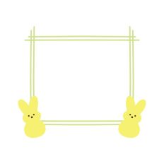 Yellow and Green Easter Bunny Print and Cut Frame
