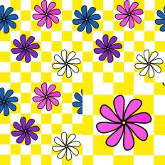 Yellow and White Checker Daisies SVG Pattern