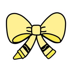 Yellow Crayon Bow Print and Cut Design