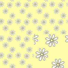 Hand Drawn Seamless Yellow White Daisies Pattern