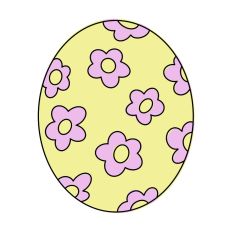 Yellow Easter Egg Pink Flowers Print and Cut SVG Design