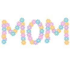 MOM Flowers Pale Yellow SVG Print and Cut