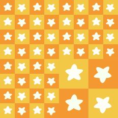 Yellow and Orange Star Checker Pattern
