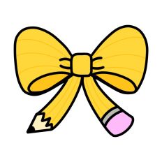 Yellow Pencil Bow Print and Cut Design