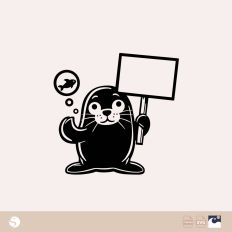 Protesting Pup Seal Silhouette