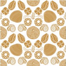 Gold Seashells Seamless Pattern
