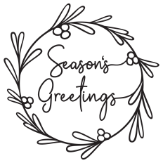 Season's Greetings In Wreath Art