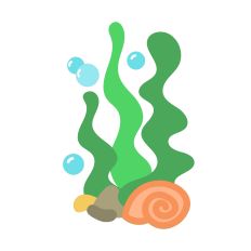 Whimsical Seaweed and Shell Ocean Design
