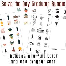 Seize The Day Graduate Dingbat Font Bundle