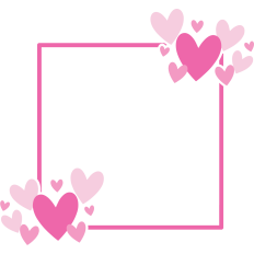 square frame with hearts