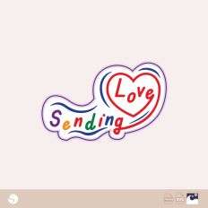 Valentine's Day Heart Design with "Sending Love" Message