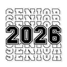 Senior 2026 Stacked SVG Cut File