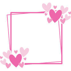 square frame with hearts