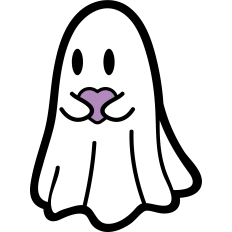 cute ghost with heart