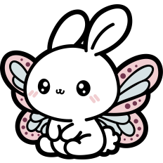 cute bunny with butterfly wings