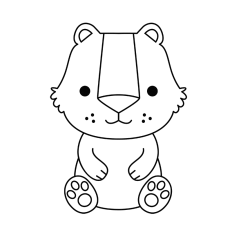Cute outline bear