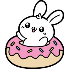 cute bunny in a donut
