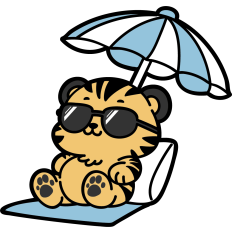 riger relaxing at the beach