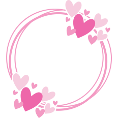 circular frame with hearts