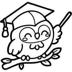 academic owl lineart