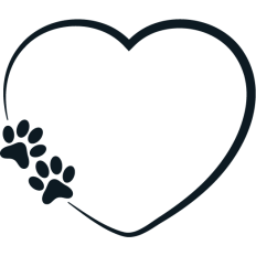 heart frame with pawprints
