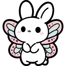cute bunny with butterfly wings