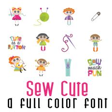 Sew Cute Full Color Font