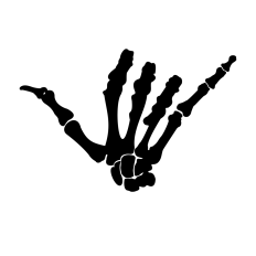 Hawaiian Shaka/Hang Loose Sign Skeleton Hand 