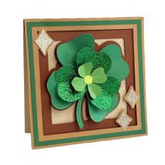 3D Shadowbox Card - St Patrick's Day Shamrock for Silhouette Studio