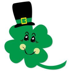 Clover wearing Leprechaun Hat, Happy Face