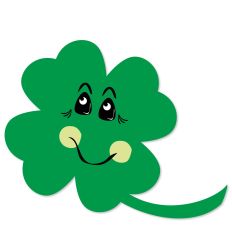 Funny Face Shamrock for St. Patrick's Day, 4 leaf clover
