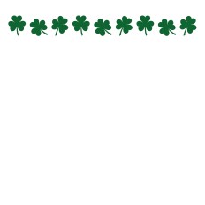 Shamrock Heading St. Patrick's Day Row of Clover