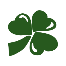 Shamrock of Hearts with Highlights St. Patty's Day Clover