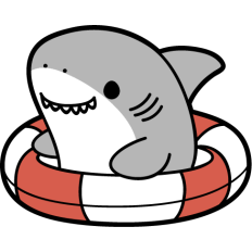 shark on a inflatable