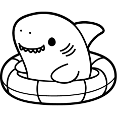 shark on a inflatable outline
