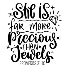 She is far more precious than jewels SVG Quote