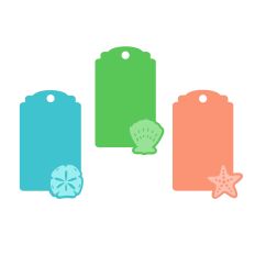 Tropical Beach Shell Gift Tags Set