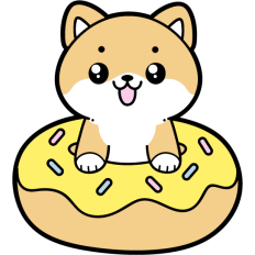 shiba inu in a donut
