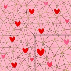 abstracts hearts foil style pattern