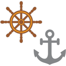 anchor and ship wheel