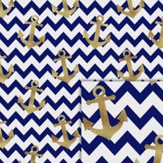 anchor chevron foil style pattern
