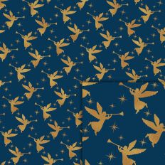 angels blue gold pattern