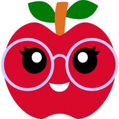 apple with glasses