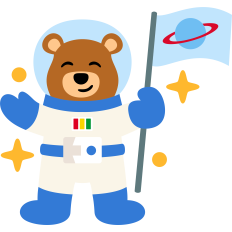 astronaut bear with flag
