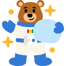astronaut bear without helmet