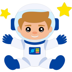 astronaut boy and stars